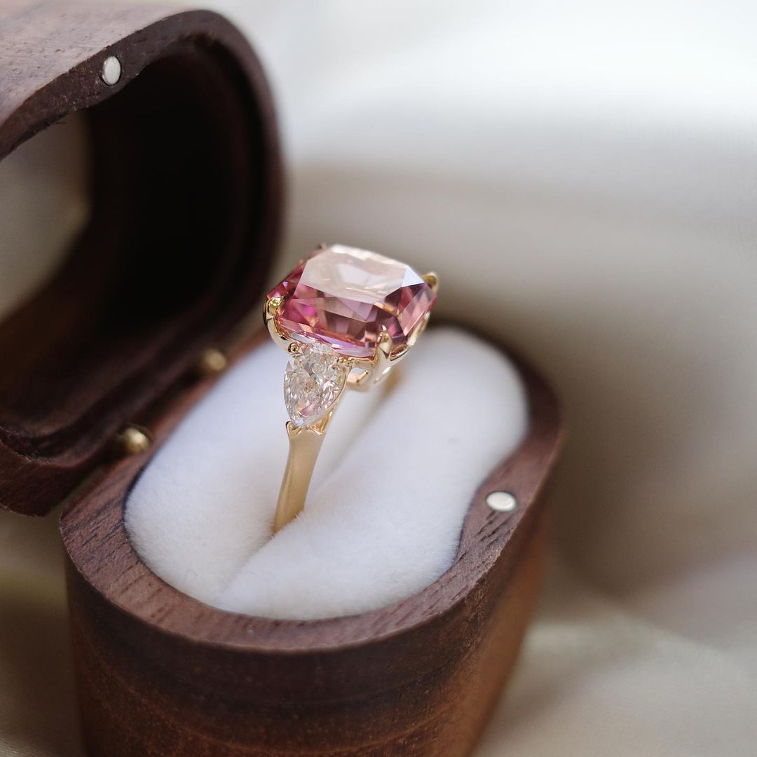 2.88Ct Pink Cushion Cut Solitaire Ring | Anniversary Gift Ring For Wife | Special Occasion