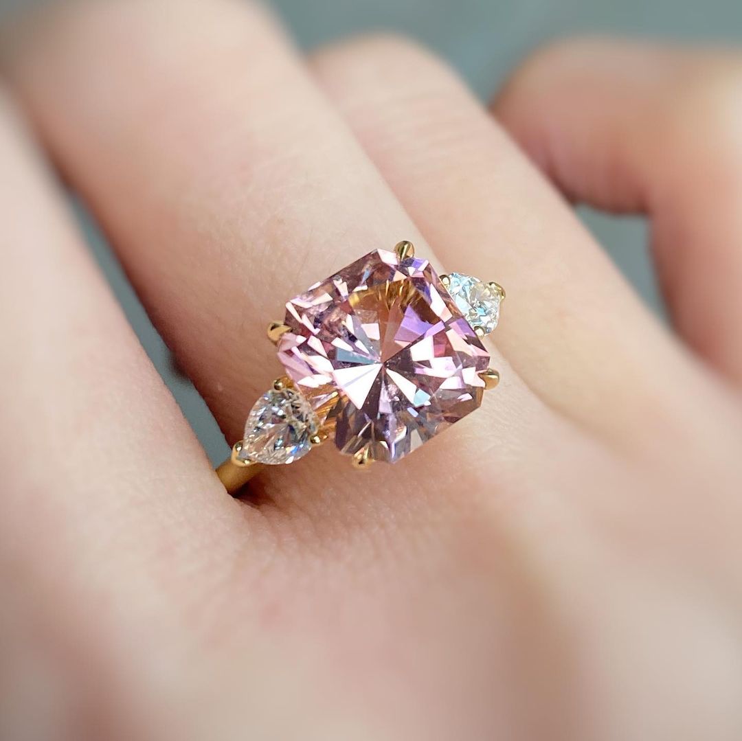 2.88Ct Pink Cushion Cut Solitaire Ring | Anniversary Gift Ring For Wife | Special Occasion