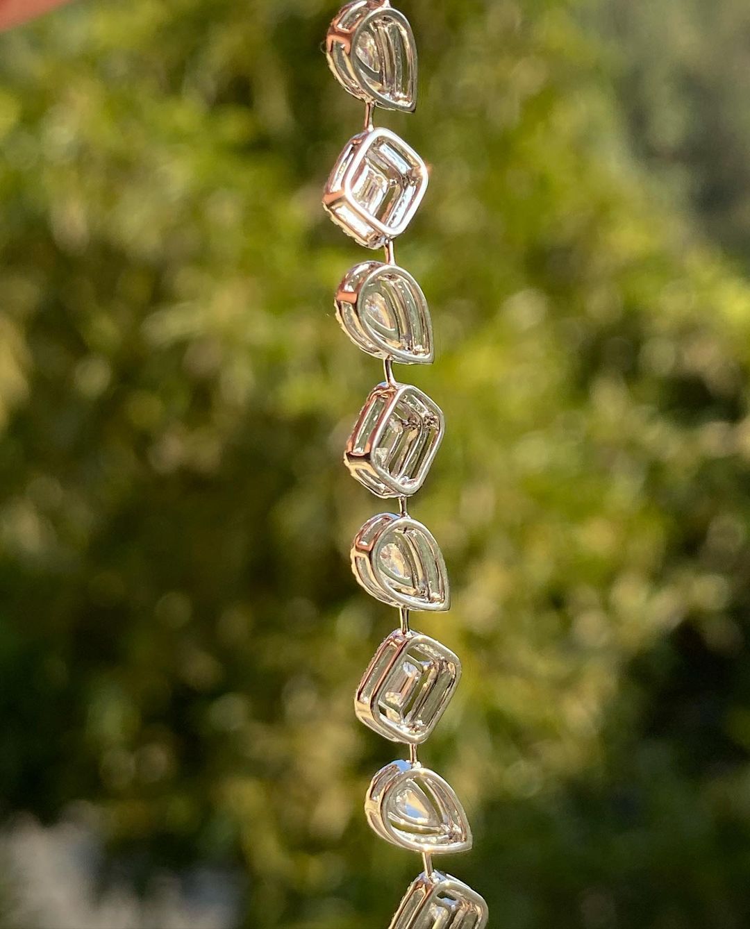 White Emerald And Pear Brilliant Cut Signity Diamond Tennis Bracelet For Women | Solitaire With Halo Tennis Bracelet | Anniversary Gift