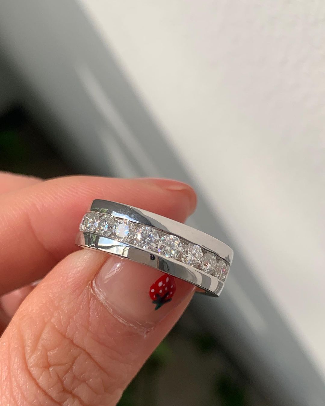 2.95Ct White Round Cut Channel With Half Eternity Band Ring | Anniversary Gift Band Ring | Handmade Band Ring | Timeless Design Band Ring
