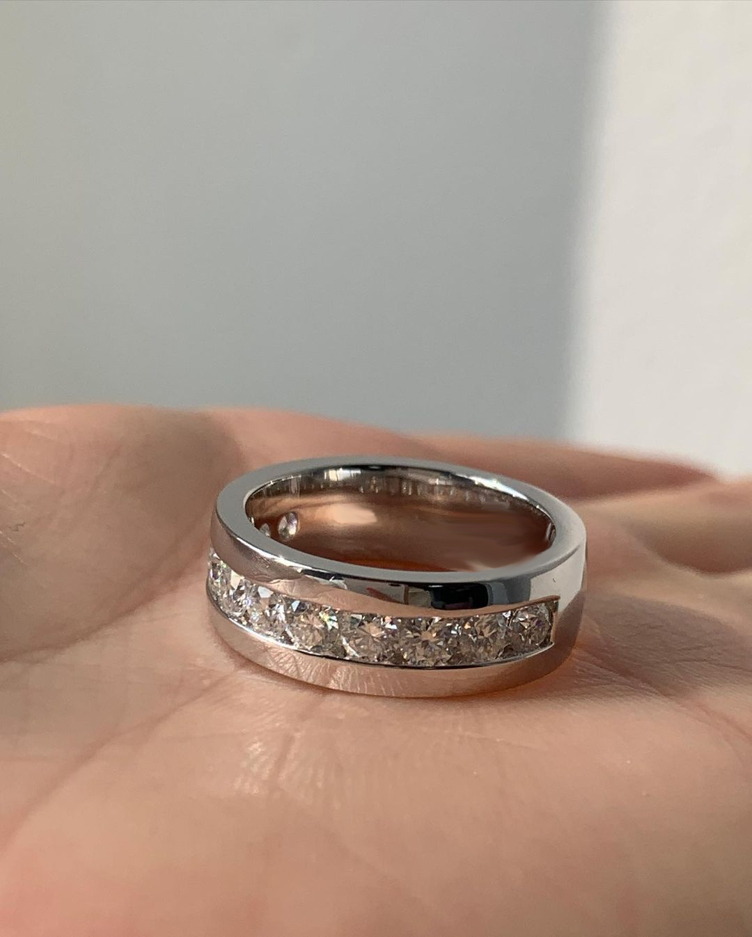 2.95Ct White Round Cut Channel With Half Eternity Band Ring | Anniversary Gift Band Ring | Handmade Band Ring | Timeless Design Band Ring