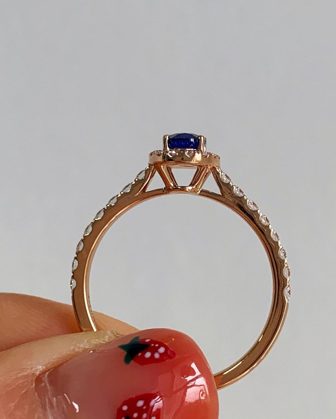 2.60Ct Blue Oval Cut Halo Ring | Birthday Gift Ring For Women | Elegant Gift Ring