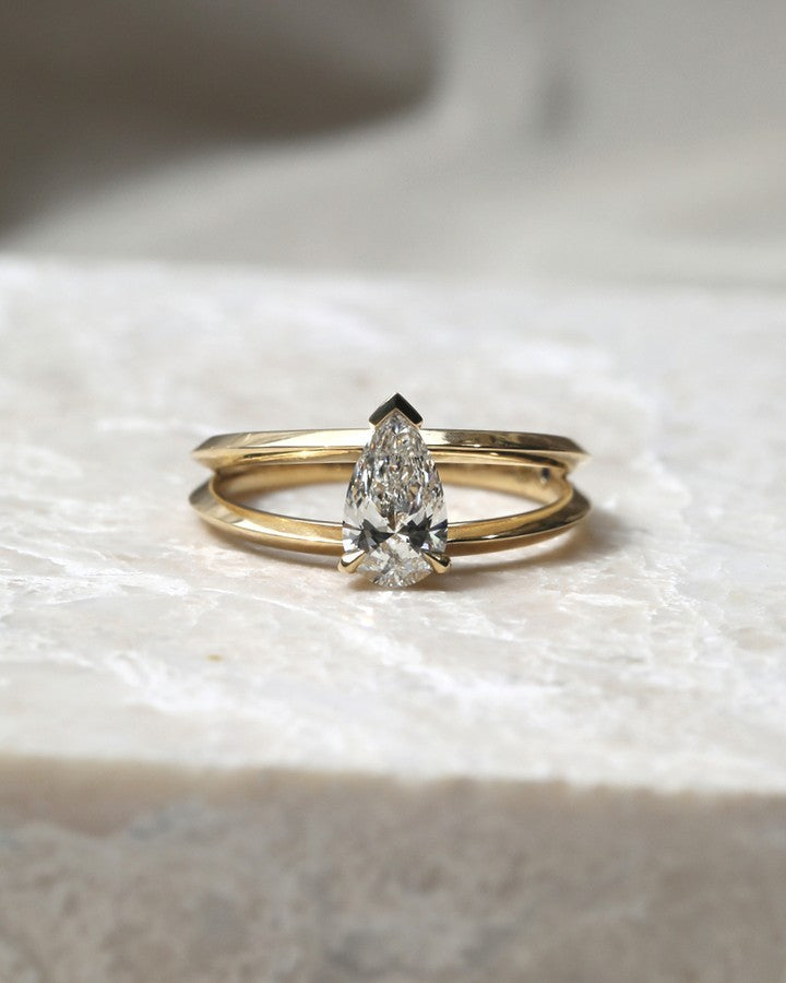 2.50Ct White Pear Cut Solitaire Ring | Proposal Ring For Girlfriend | Delicate Solo Diamond Ring