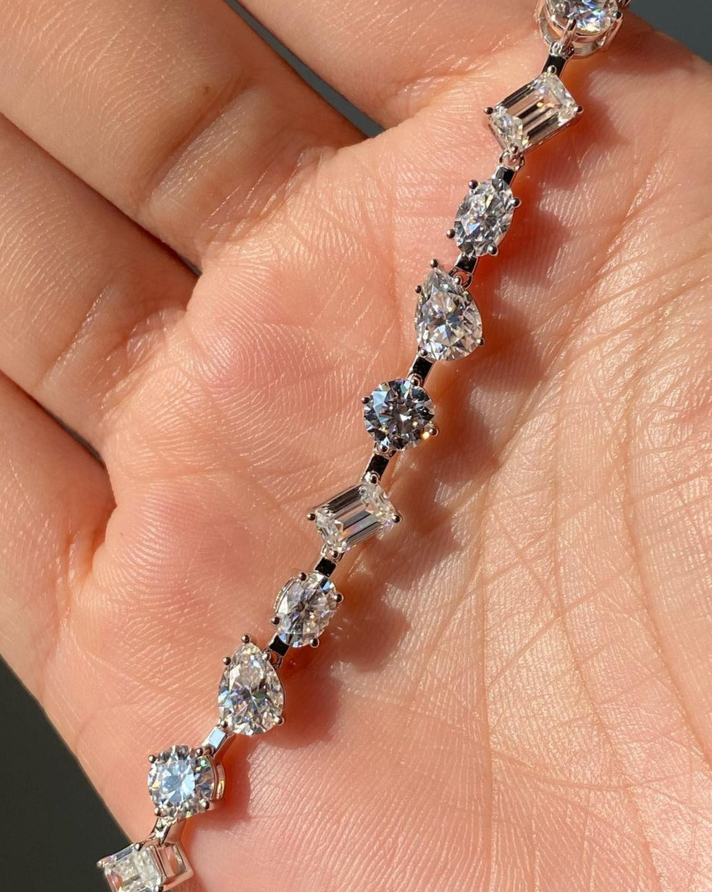 White Multi Stone Brilliant Cut Signity Diamond Bracelet For Women | Tennis Bracelet For Women | Party Wear Tennis Bracelet