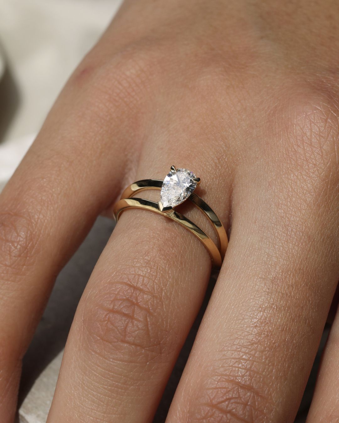 2.50Ct White Pear Cut Solitaire Ring | Proposal Ring For Girlfriend | Delicate Solo Diamond Ring