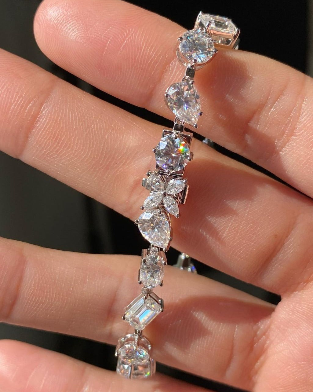 White Multi Stone Brilliant Cut Signity Diamond Bracelet For Women | Tennis Bracelet For Women | Party Wear Tennis Bracelet