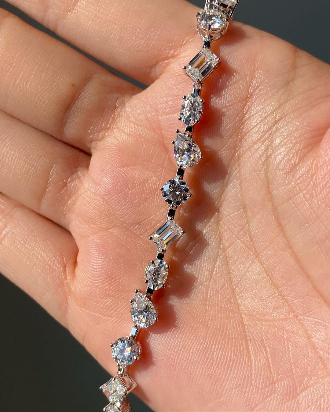White Multi Stone Brilliant Cut Signity Diamond Bracelet For Women | Tennis Bracelet For Women | Party Wear Tennis Bracelet