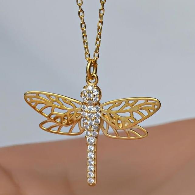 Dragonfly Shape 3.10Ct White Round Cut Cluster Pendant | Special Occasion Pendant | Sophisticated Pendant | Glamorous Pendant For Women