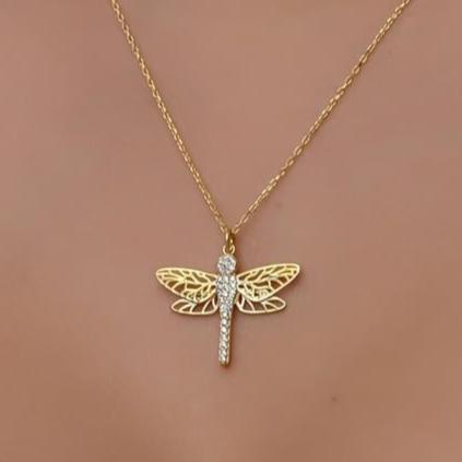 Dragonfly Shape 3.10Ct White Round Cut Cluster Pendant | Special Occasion Pendant | Sophisticated Pendant | Glamorous Pendant For Women