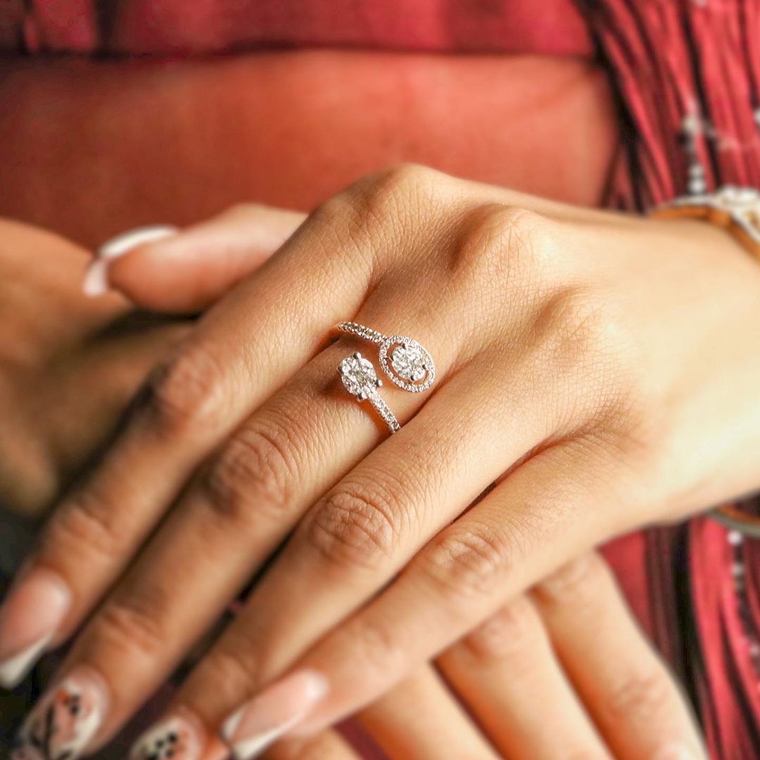 2.88Ct White Oval Cut Two Stone Ring | Toi Et Moi Ring | Designer Ring For Women