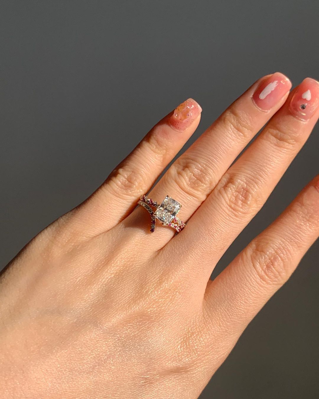 2.88Ct White Radiant Cut Solitaire Ring Set | Engagement Ring Set For Fiancée | Special Occasion Ring Set