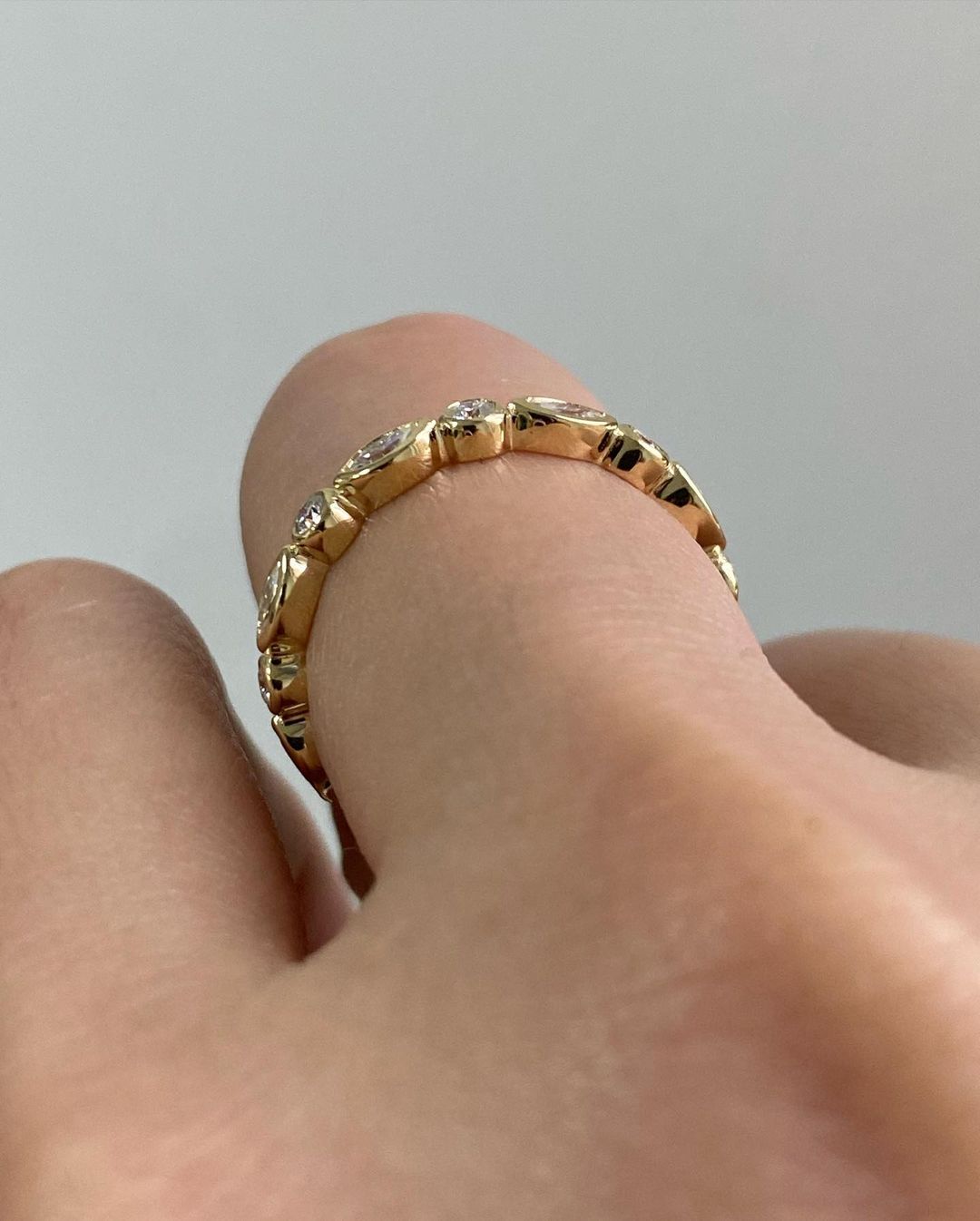 2.77Ct White Marquise And Round Cut Bezel With Full Eternity Band Ring | Promise Band Ring | Daily Wear Band Ring