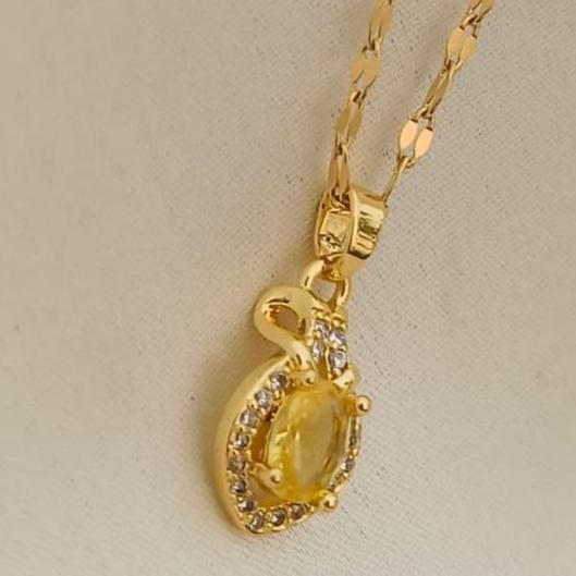 2.77Ct Yellow Oval Cut Solitaire With Halo Pendant | Engagement Gift Pendant For Fiancée | Birthstone Pendant For Women | Thank You Gift Pendant | Timeless Design
