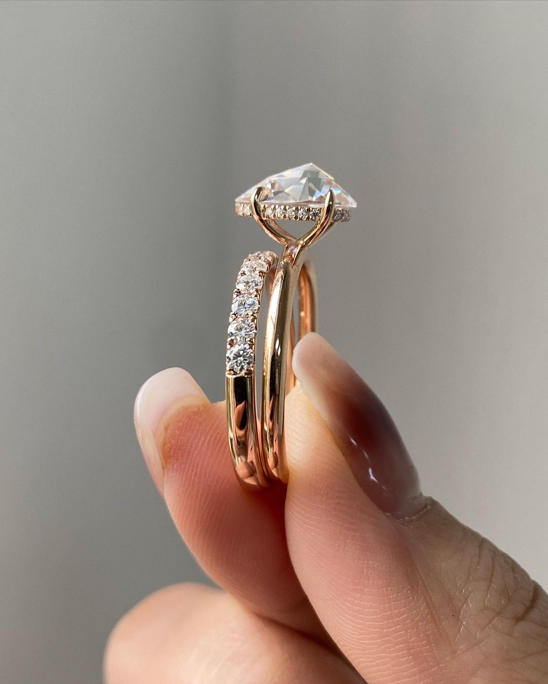 2.77Ct White Pear Cut Solitaire Ring Set | Anniversary Gift Ring Set | Women Jewelry