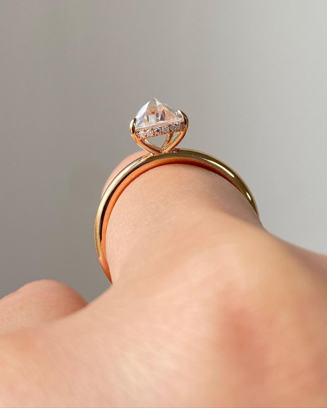 2.77Ct White Pear Cut Solitaire Ring Set | Anniversary Gift Ring Set | Women Jewelry