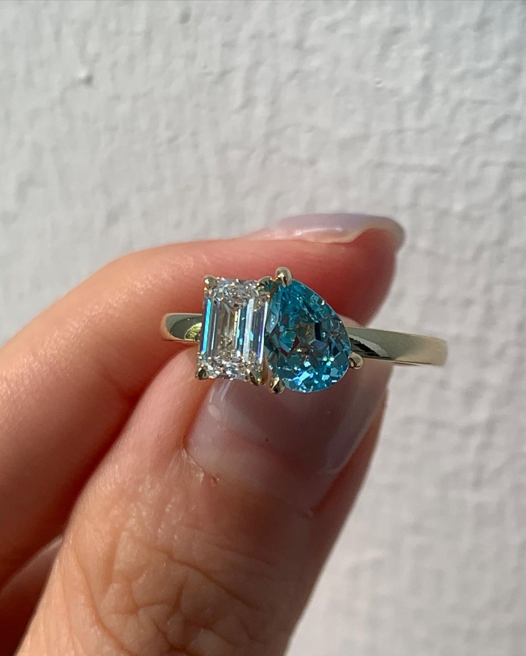 2.80Ct White Emerald Cut Two Stone Ring | Toi Et Moi Ring | Engagement Ring For Woman