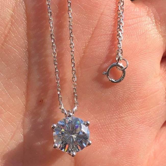 2.60Ct White Round Cut Solitaire Pendant | Daily Wear Pendant | Classic Pendant For Women | Fashion Jewelry