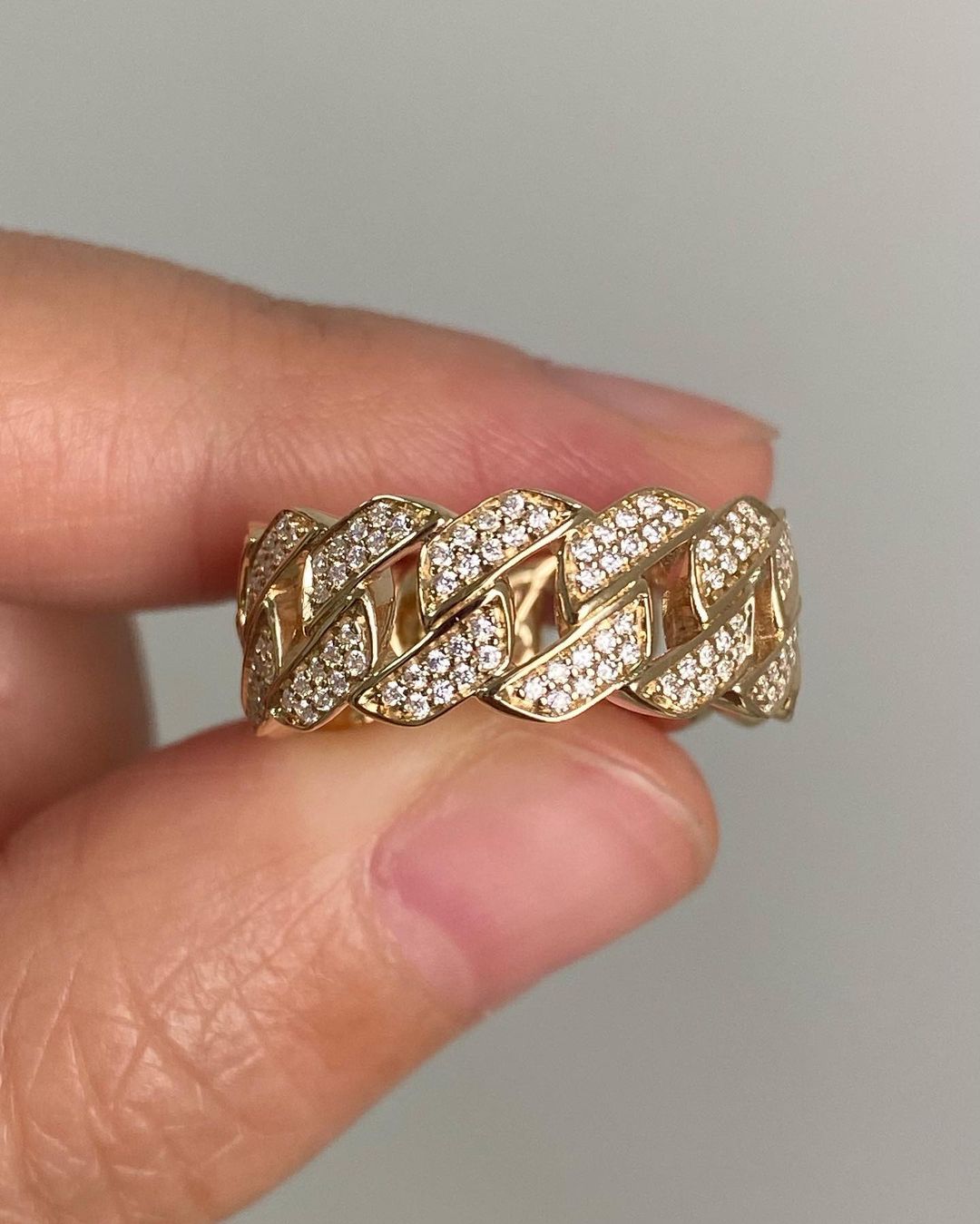 Cuban Style 1.2Ct White Round Cut Pave Band For Her | Promise Band For Girlfriend | Everyday Wear Band For Women | Timeless Design