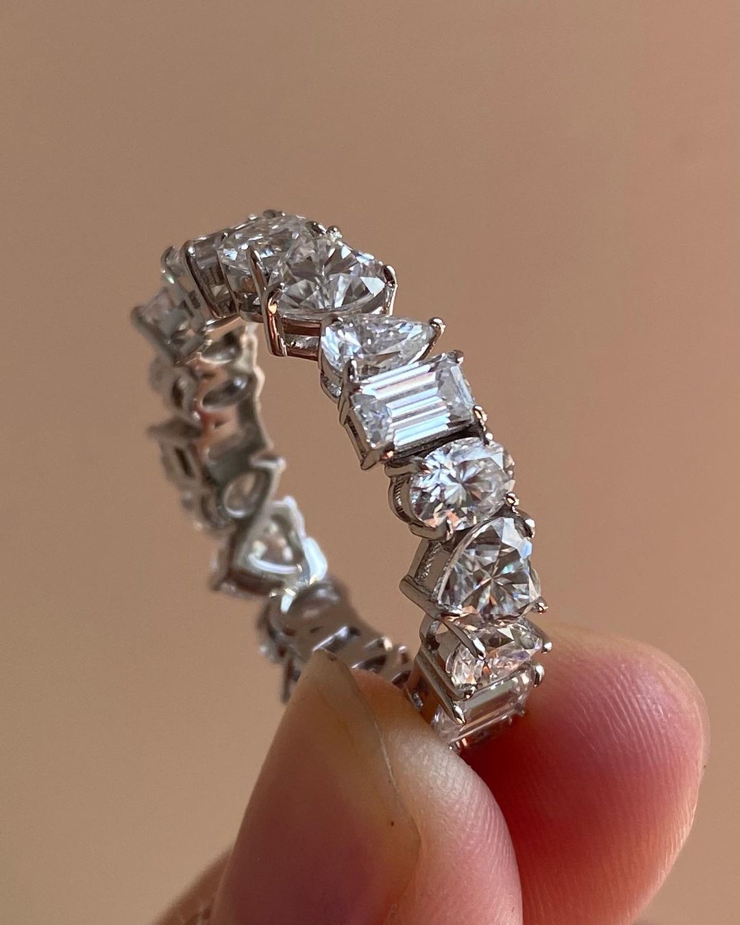 1.8Ct White Multi Stone Prong Set And Full Eternity Band For Her | Bridesmaid Wedding Gift Band | Anniversary Gift Band For Wife | Gift For Sister
