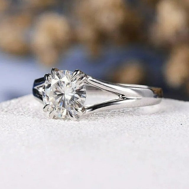 2.55Ct Round Cut Solitaire Ring | Split Shank Ring | Daily Wear Ring | Classic Ring