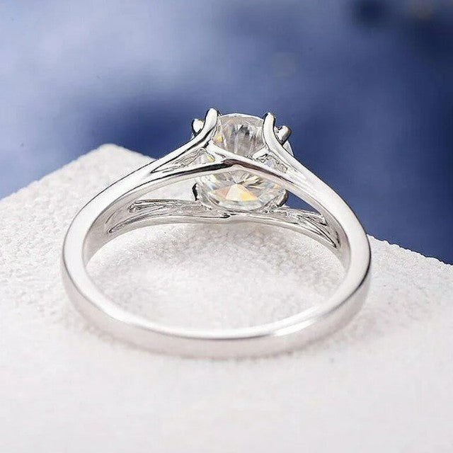 2.55Ct Round Cut Solitaire Ring | Split Shank Ring | Daily Wear Ring | Classic Ring