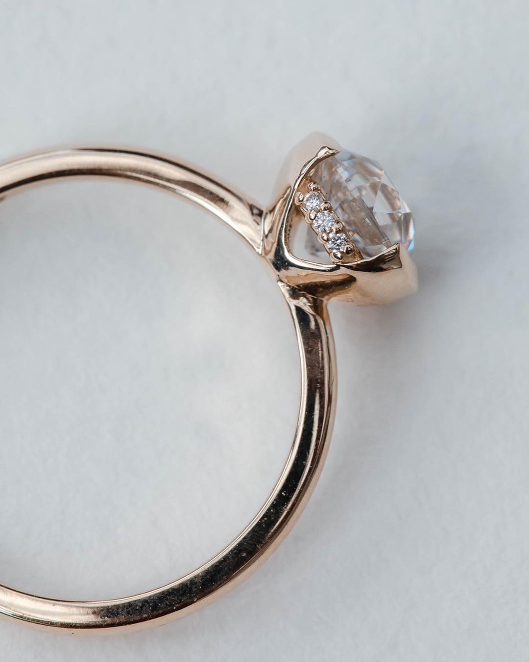 2.4Ct White Round Cut Half Bezel Ring | Anniversary Gift Ring | Promise Ring | Simple Ring