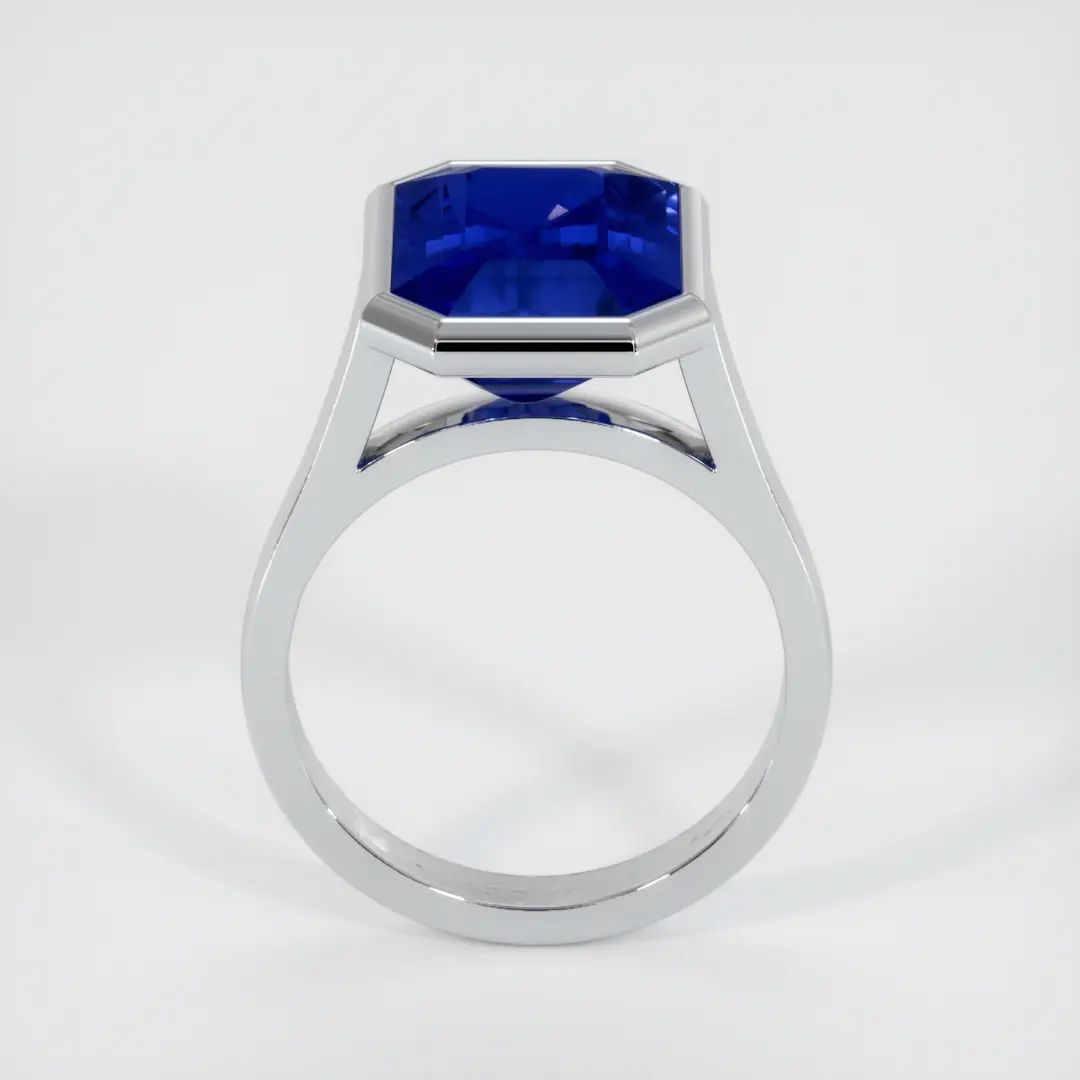 3.8Ct Blue Emerald Cut Bezel Ring | Birthstone Ring For Her | Classic Design Ring | Staking Ring