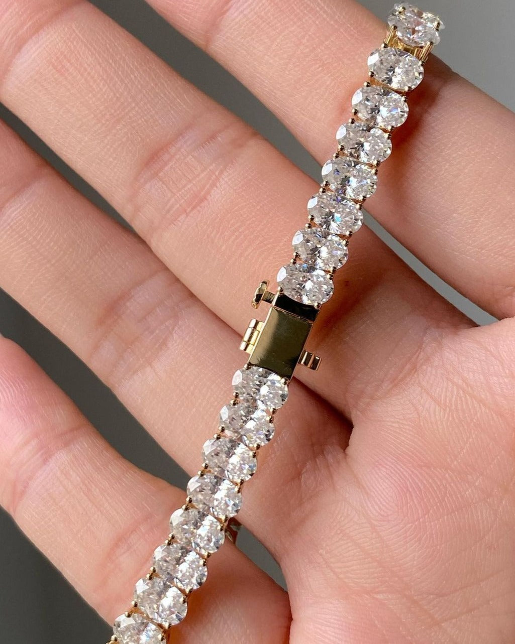 Classic White Oval Brilliant Cut Signity Diamond Tennis Bracelet For Women | Simulated Diamond Tennis Bracelet | Wedding Gift Bracelet