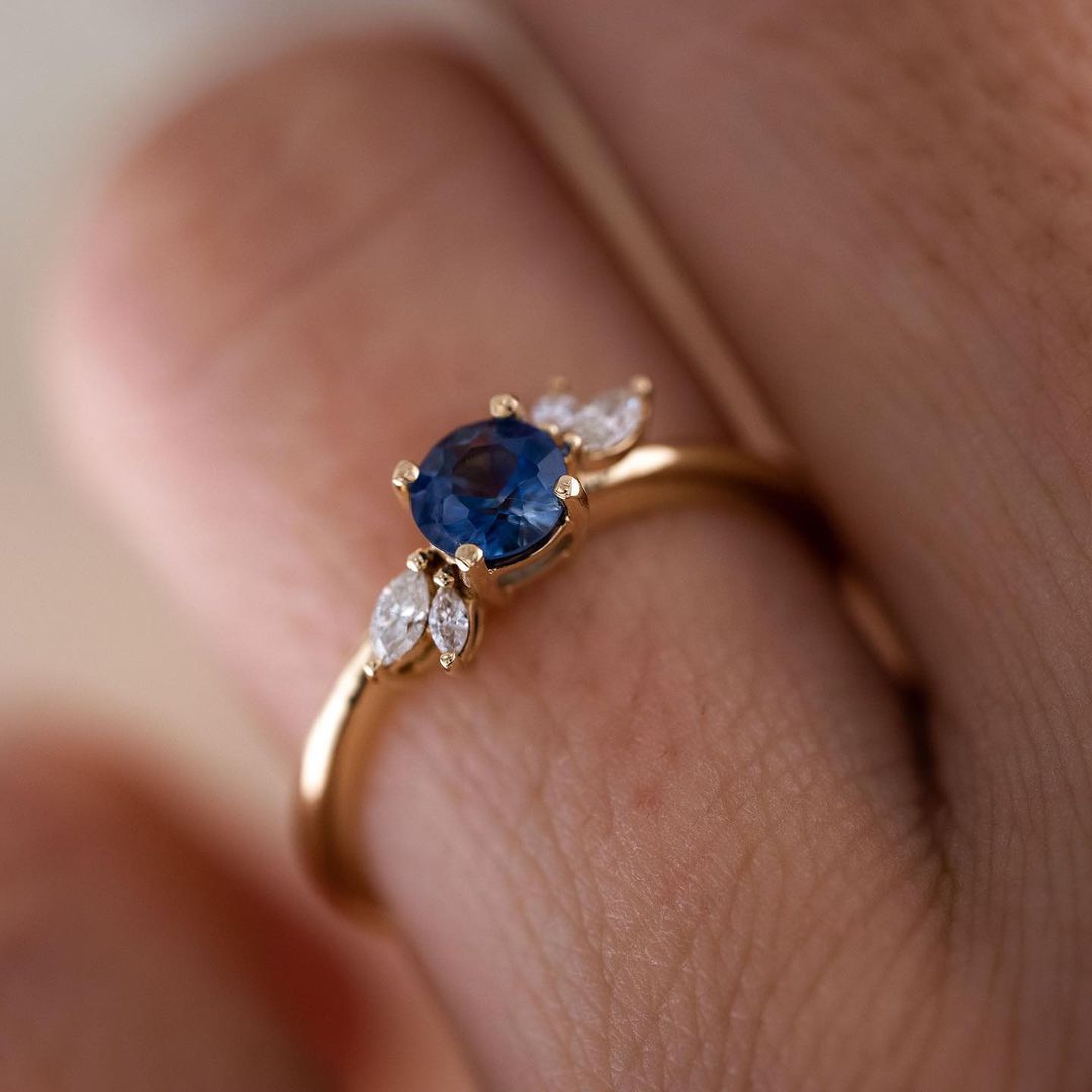 2.4CT Blue Round Cut Solitaire Ring | Engagement Ring For Fiancee | Promise Ring | Beautiful Ring