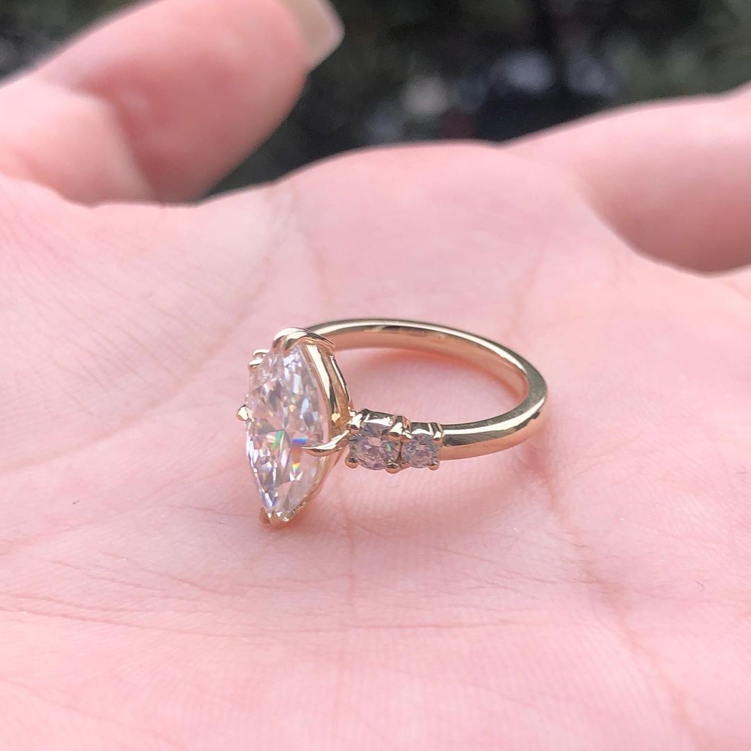 3.10Ct White Marquise Cut Solitaire Ring | Birthday Gift Ring For Her | Women Jewelry