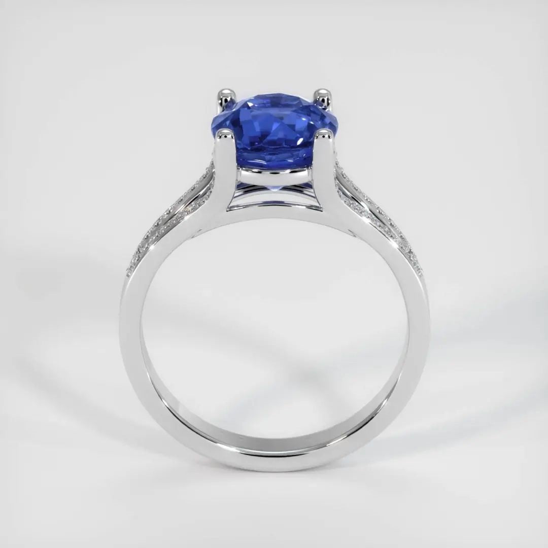 2.85Ct Blue Round Cut Split Shank Ring | Engagement Ring For Women | Delicate Solo Diamond Ring