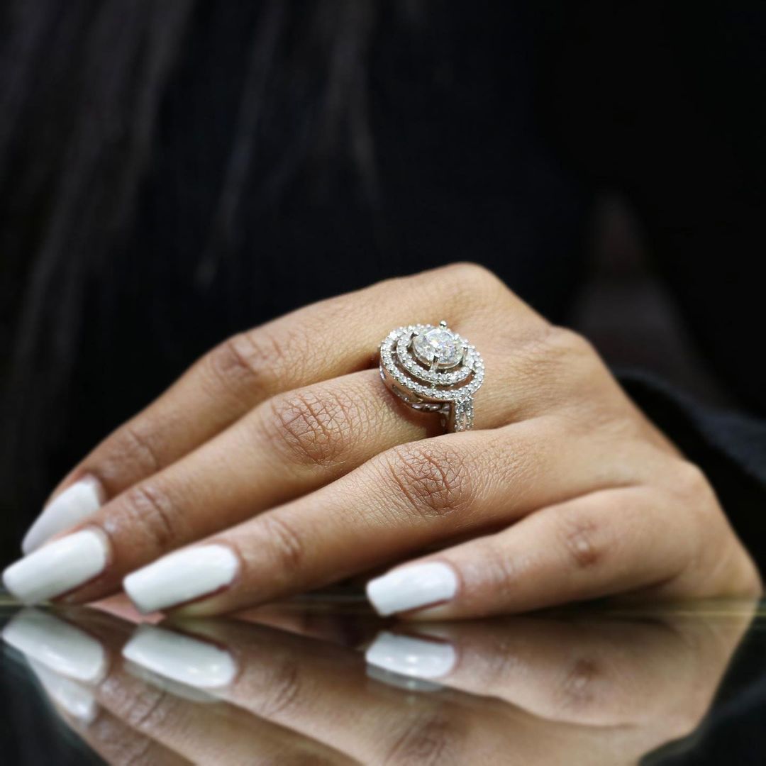 2.70Ct White Round Cut Double Halo Ring | Wedding Ring For Bridal | Fashion Jewelry