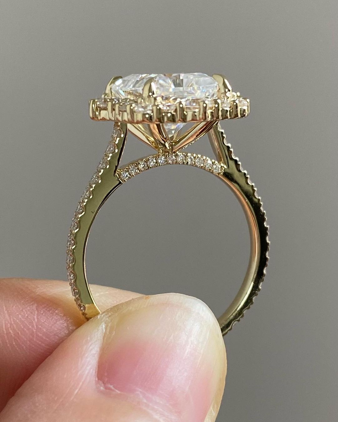 3.20Ct White Radiant Cut Halo Ring | Party Wear Ring For Her | Gorgeous Ring For Women