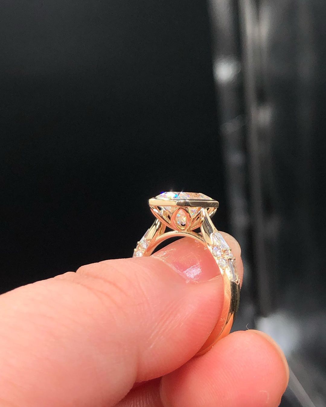 3.30Ct White Radiant Cut Bezel Ring | Party Wear Ring | Surprise Gift Ring For Women