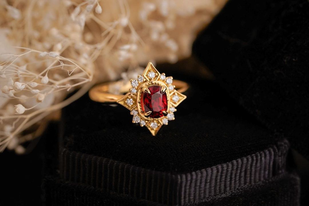 2.8Ct Red Cushion Cut Solitaire Ring | Wedding Ring For Bridal | Special Occasion Ring | Forever One Ring