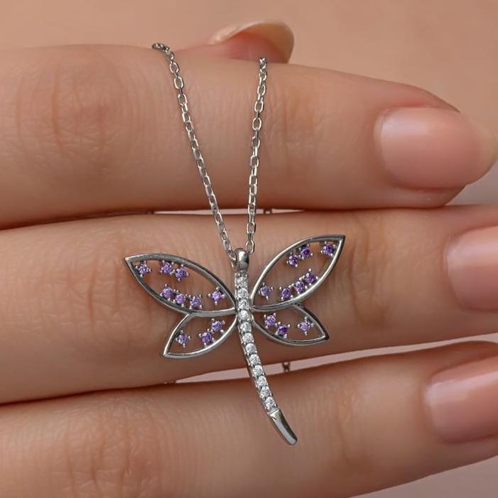 Dragonfly Shape 1.70Ct White Round Cut Prong Pendant | Unique Pendant | Women Jewelry | Everyday Wear Pendant