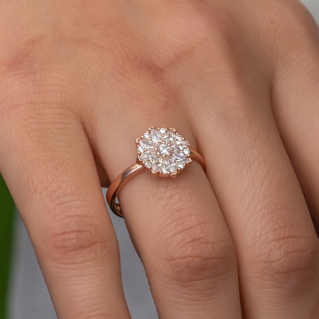 1.6Ct White Round Cut Solitaire Ring | Flower Ring For Women | Everyday Jewelry | Bride To Be