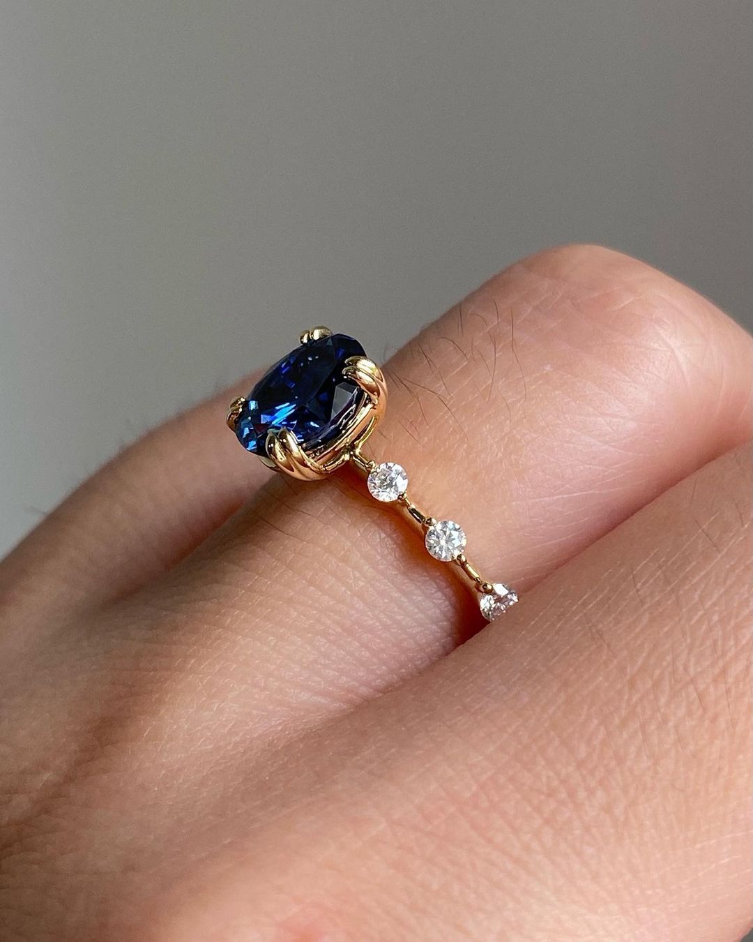 2.77Ct Blue Oval Cut Solitaire Ring | Proposal Ring For Girlfriend | Birthstone Ring For Women | Jewelry Collection