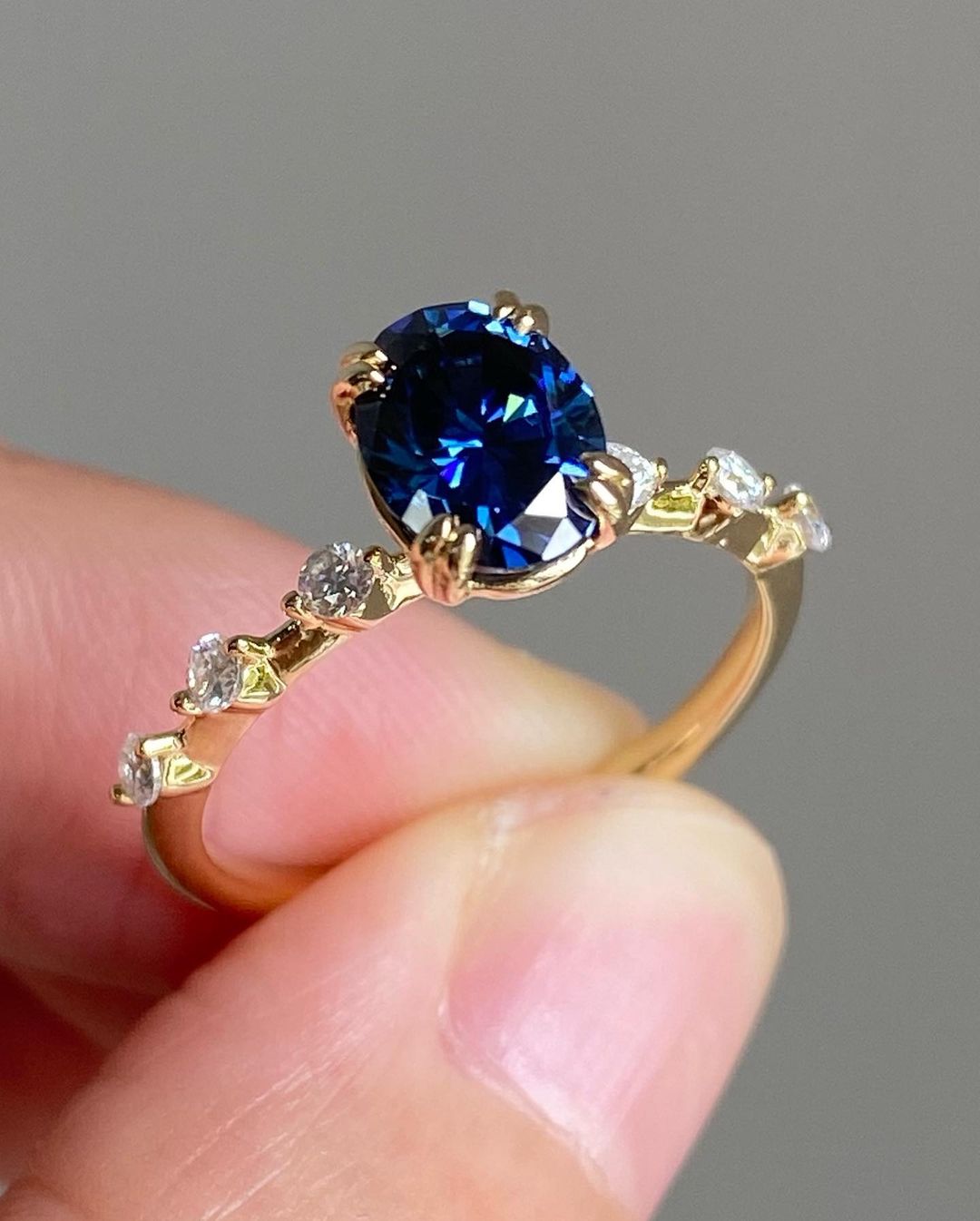 2.77Ct Blue Oval Cut Solitaire Ring | Proposal Ring For Girlfriend | Birthstone Ring For Women | Jewelry Collection