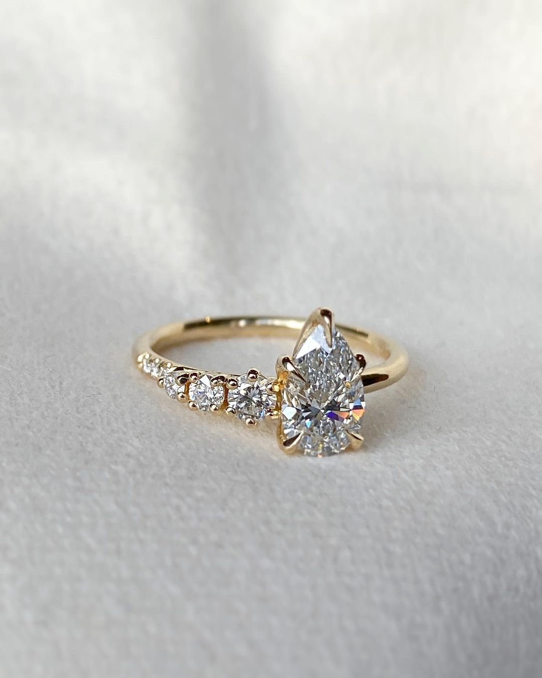 2.5Ct White Pear Cut Solitaire Ring | Engagement Promise Ring | Gift For Her | Handmade Ring