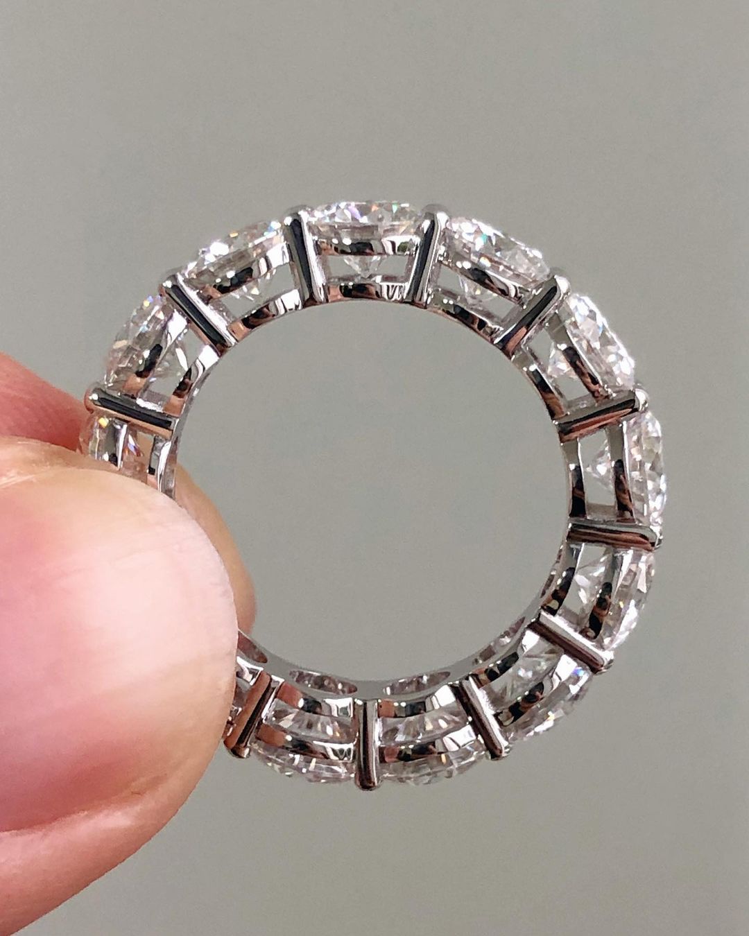 1.8Ct White Round Cut Prong Band | Wedding Promise Band | Fashion Jewelry | Elegant Band