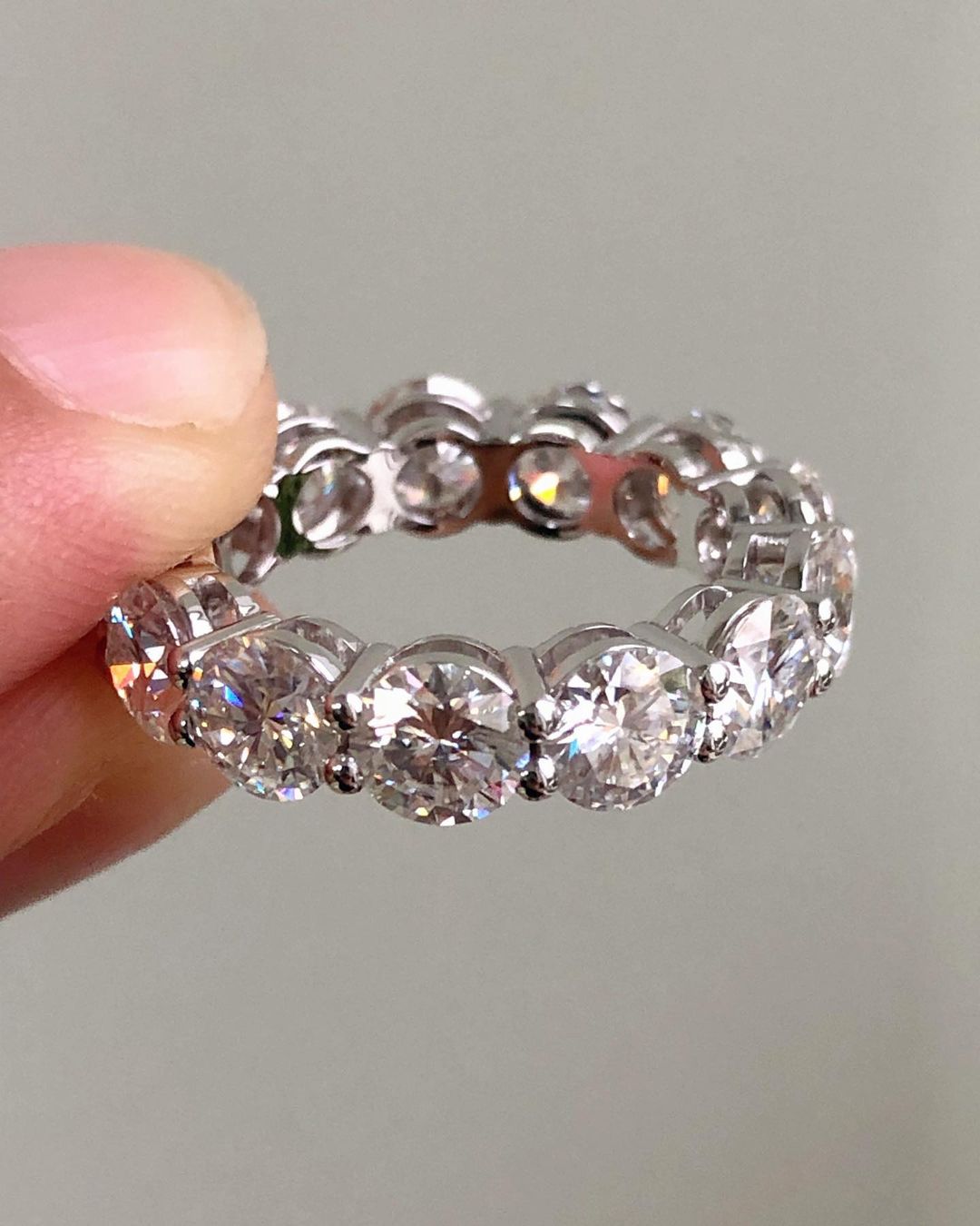 1.8Ct White Round Cut Prong Band | Wedding Promise Band | Fashion Jewelry | Elegant Band