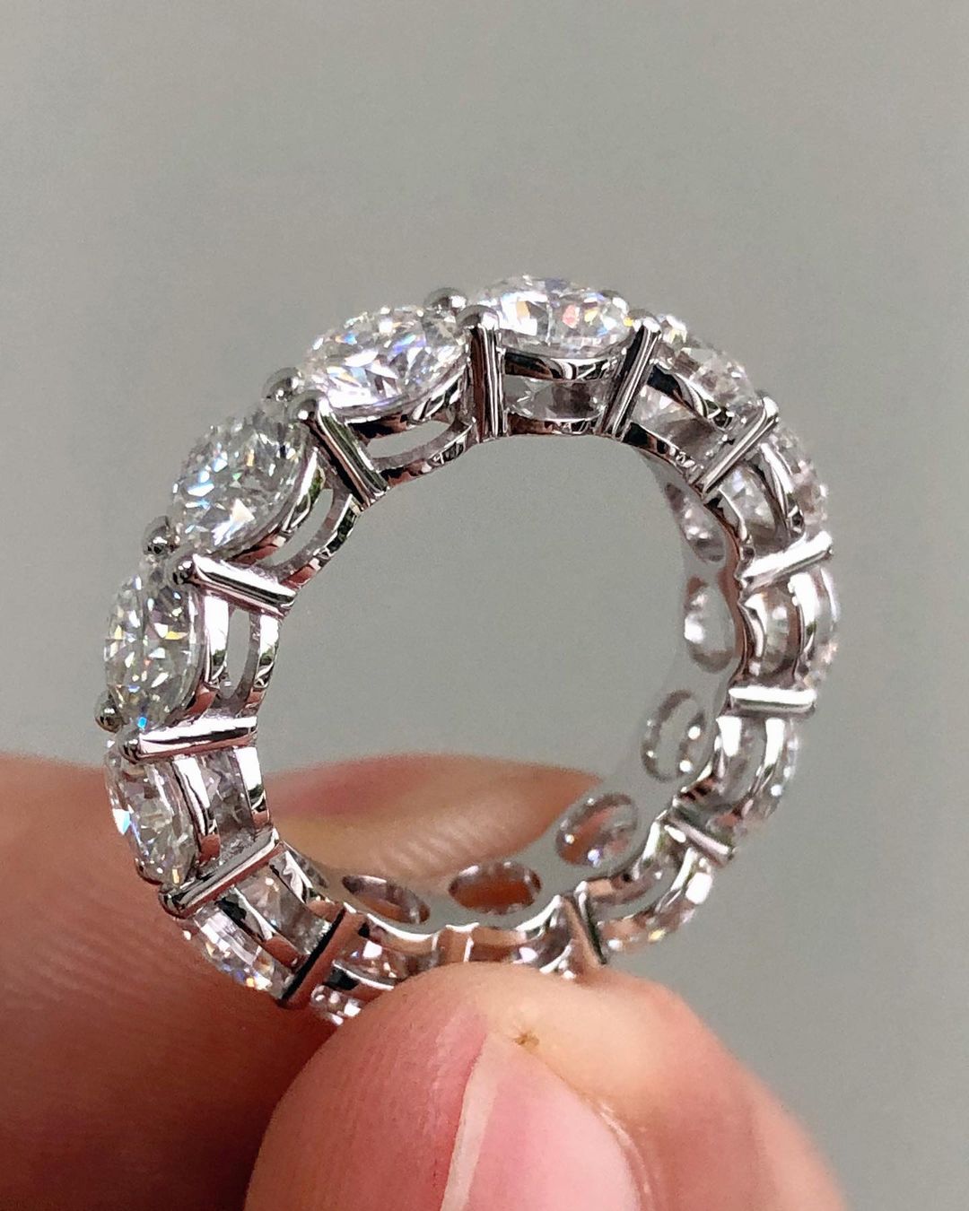 1.8Ct White Round Cut Prong Band | Wedding Promise Band | Fashion Jewelry | Elegant Band