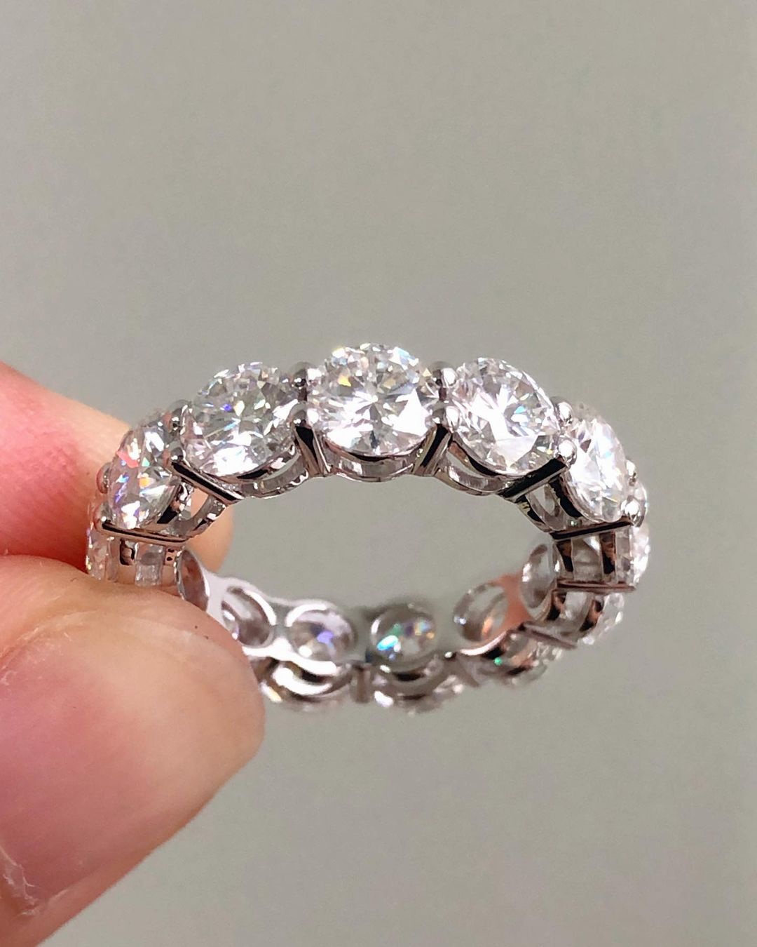 1.8Ct White Round Cut Prong Band | Wedding Promise Band | Fashion Jewelry | Elegant Band