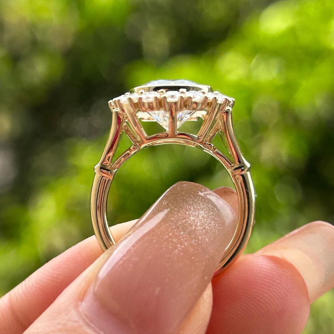 3.50Ct White Cushion Cut Bezel With Halo Ring | Party Wear Ring For Her | Fashion Jewelry