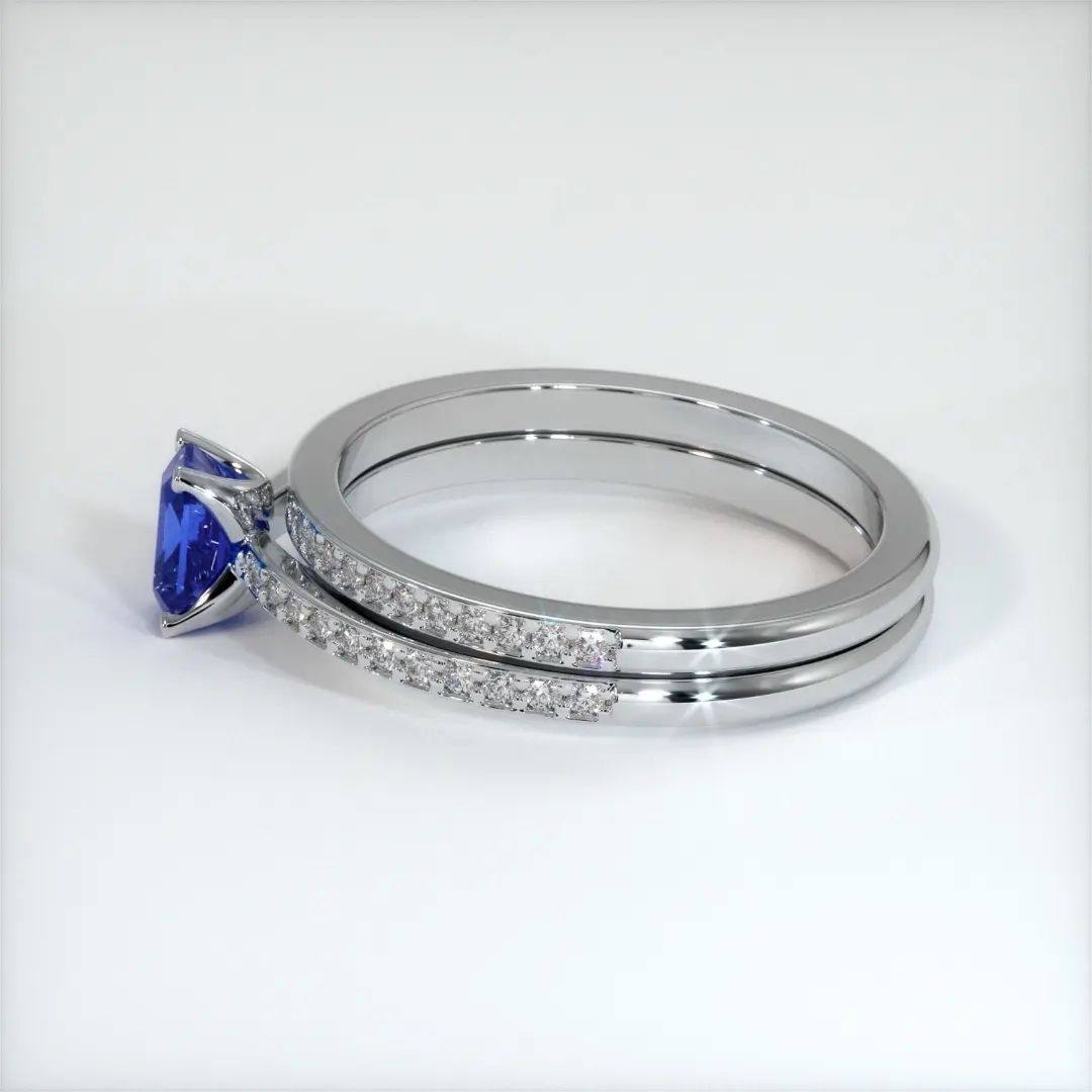 2.6Ct Blue Emerald Cut Solitaire Ring Set | Anniversary Gift Ring Set For Wife | Designer Ring Set | Ring For Women