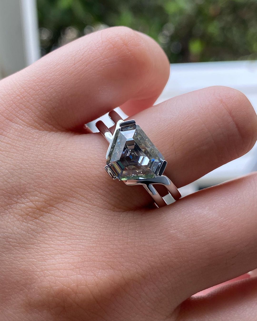 2.98Ct White Shield Cut Solitaire Ring | Fashion Jewelry | Delicate Solo Diamond Ring