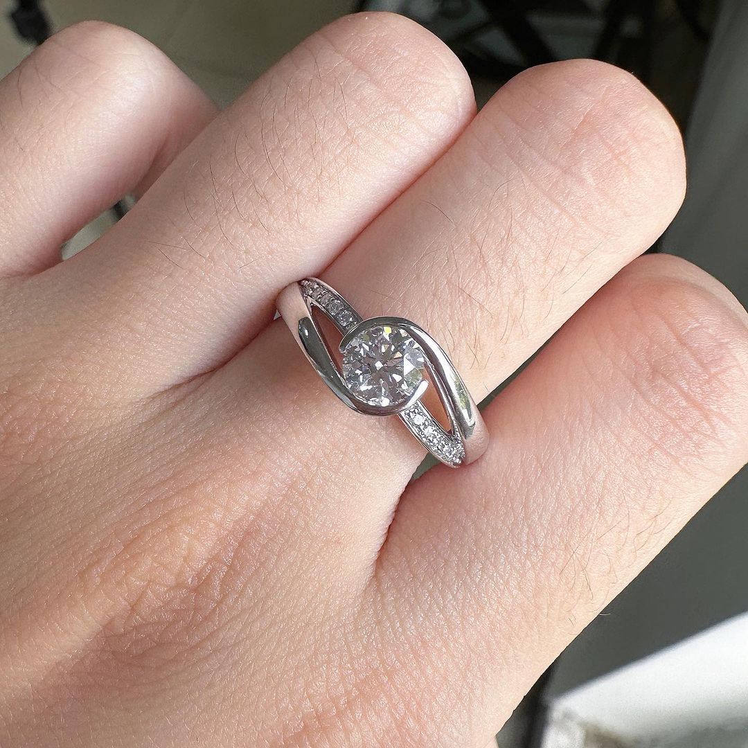 2.50Ct White Round Cut Tension Ring | Birthday Gift Ring | Designer Ring For Her | Minimalist Ring