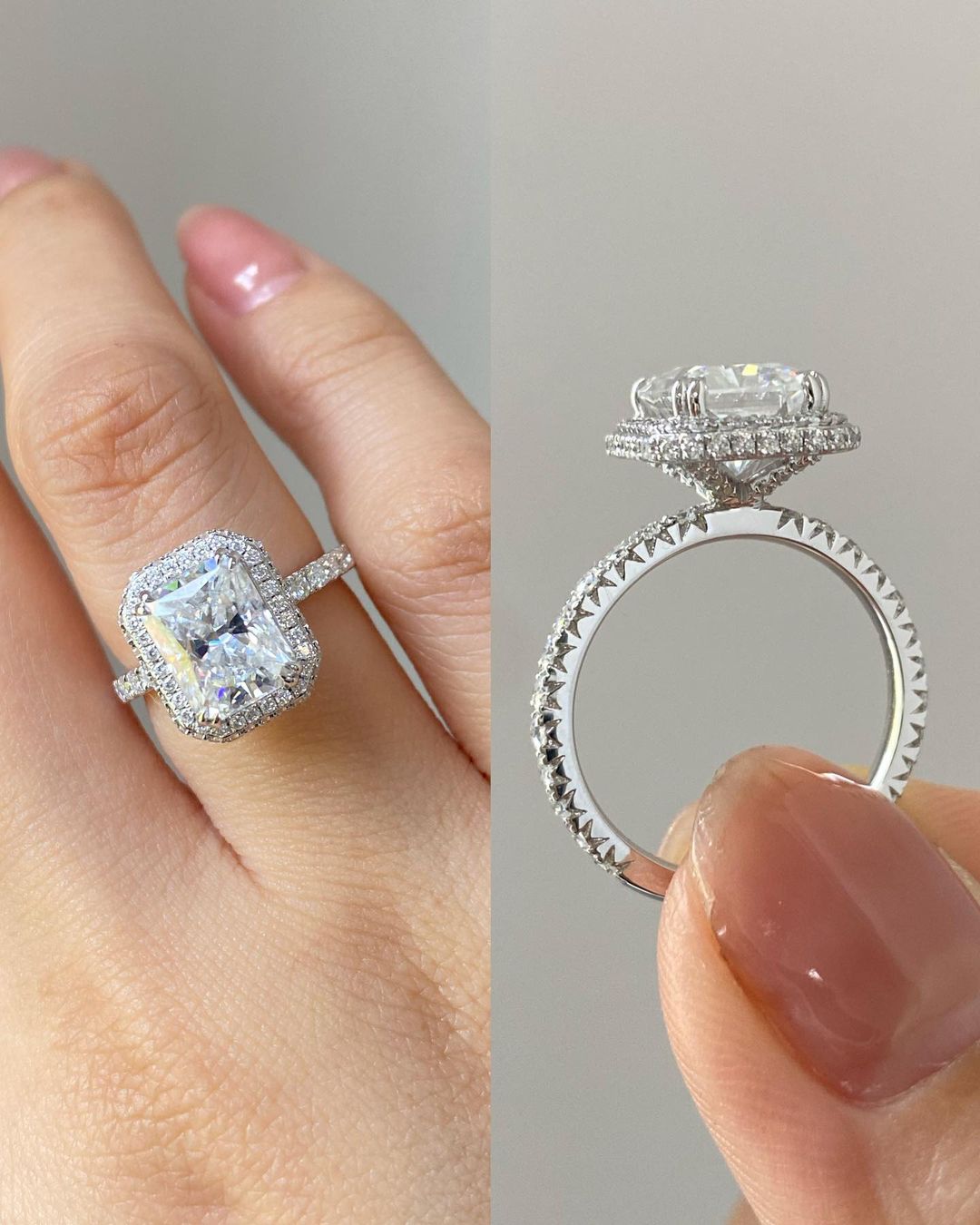 3.50Ct White Radiant Cut Halo Ring | Luxury Jewelry | Special Occasion Ring For Women