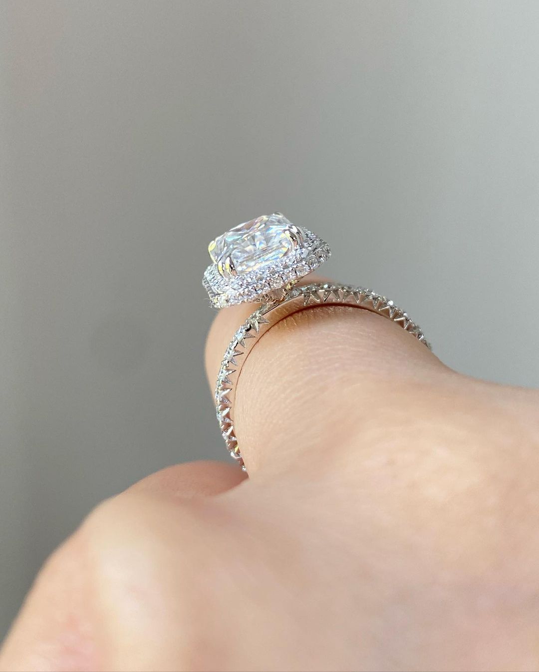 3.50Ct White Radiant Cut Halo Ring | Luxury Jewelry | Special Occasion Ring For Women